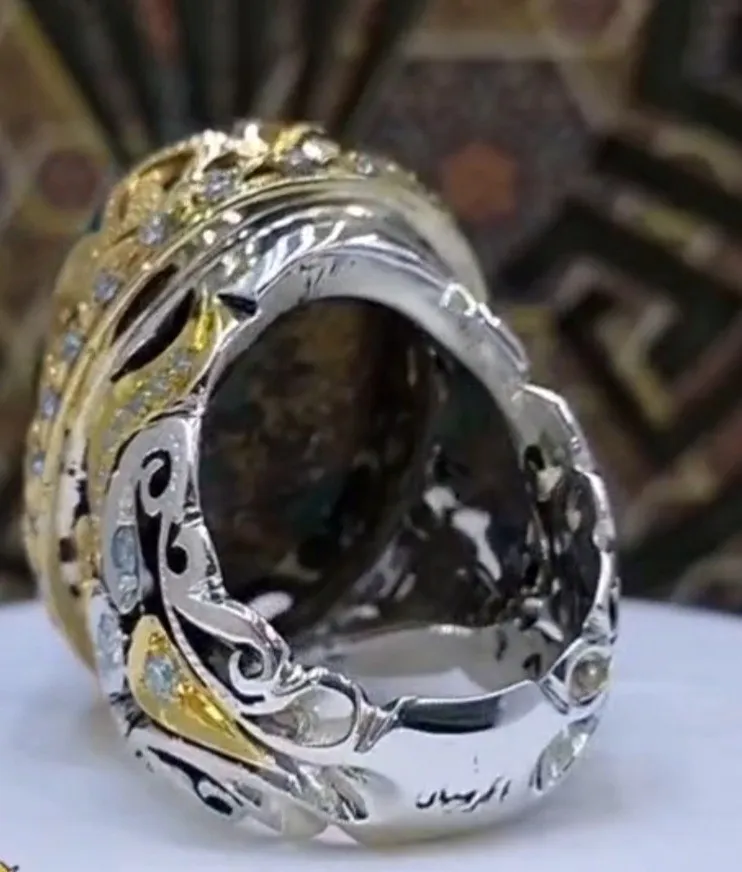 انگشتر نقره مردانه با نگین فیروزه