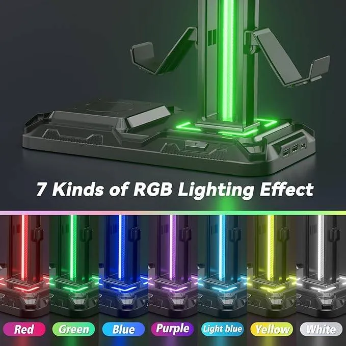 پایه هدفون و کنترلر KDD با شارژ بی‌سیم و RGB